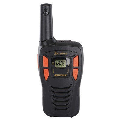 Cobra ACXT145-3 Compact Walkie Talkies - Rechargeable 16-Mile Range Two-Way Radios (3-Pack) - Black & Orange