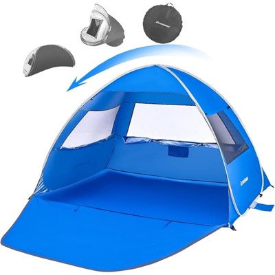 DSVIMOY Beach Tent, Sun Shelter For 3/4 Person, Portable Beach Umbrella Cabana, Blue, 78.7"*51.1"*51.2"