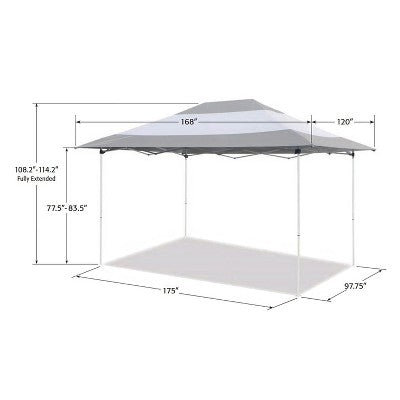 Z-Shade 14 X 10 Foot Instant Canopy Outdoor Patio Shelter, Grey & White (2 Pack)
