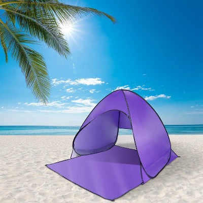 NAYSAYE Camping Tent 2-3 Person Pop Up Beach Tent With Net Window UV Protection Waterproof For Camping Outdoor, Purple
