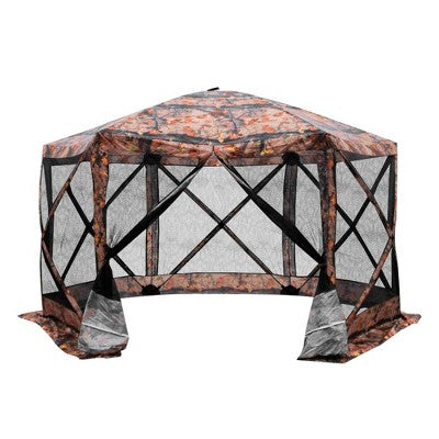 Outsunny 6-Sided Hexagon Pop Up Party Tent Gazebo With Mesh Netting Walls & Shaded Interior, 12' X 12'