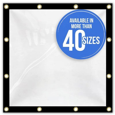 Covers&All Heavy Duty Multipurpose Clear Tarp With Grommets, Waterproof 20mil Vinyl Material Designed For Indoor Or Outdoor Use