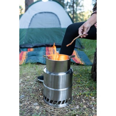 Stansport Stainless Steel Wood Burning Stove - Extra Large