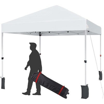 Outdoor Tent, Portable Coating Tent 10 X 10 Ft, Picnic Tent, Folding Canopy Tent With Hand Bag, Waterproof Windproof UV Protection Tent, White