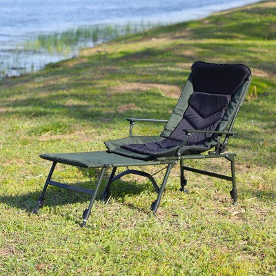 YUHAO Outdoor Detachable Footrest Adjustable Backrest Portable Folding Reclining For Camping Beach Hiking Fishing,Green + Black