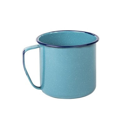 Granite Wire 12 Oz Enameled Steel Mug - Large Durable Mug, Oven And Fire-Safe, Reusable & Stackable, Dishwasher Safe (Turquoise Blue)