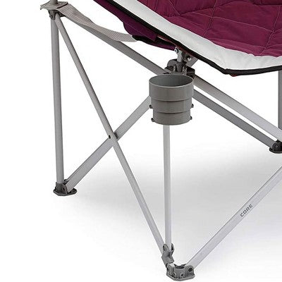 CORE Set Of 2 Oversized Padded Round Moon Outdoor Camping Folding Chair & Instant Canopy 10 X 10' Outdoor Pop-Up Shade Shelter Tent