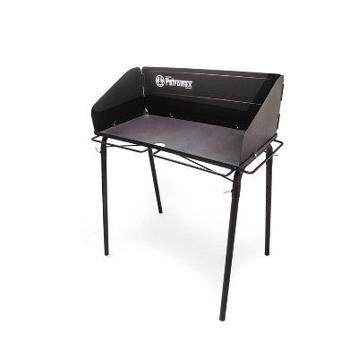 Petromax Outdoor Cooking Table For Dutch Ovens, Steel Camping Cookware Stand With Windbreak And Hooks, Holds Up To 220 Pounds, 17.7" X 35.4"