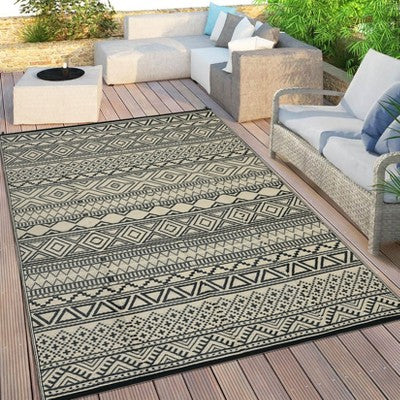Waterproof Outdoor Rug - Reversible Patio Carpet, UV & Stain Resistant, Portable RV Mat For Camping, Deck, Picnic