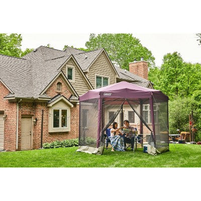 Coleman Back Home 10.5'x9' One Peak Screened Shelter - Maroon