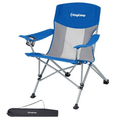 KingCamp Padded Outdoor Folding Lounge Chair Swiveling Cupholder, Side Pocket, And Carry Bag For Camping, Sporting Events, And Tailgating