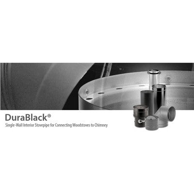 DuraVent DuraBlack 24 Inch Long X 8 Inch Diameter Single Wall Wood Burning Stainless Steel Stove Pipe Connector To Vent Smoke And Exhaust
