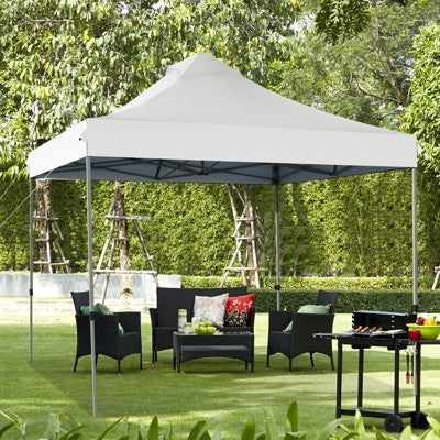 Tangkula 10' X 10' Pop Up Canopy Tent Easy Set-up Outdoor Tent Commercial Instant Shelter W/ 3 Adjustable Heights Blue/Grey/White