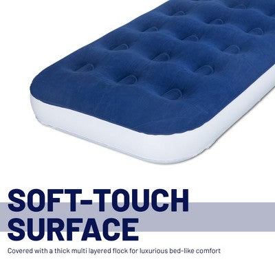 Continental Sleep 9" Inflatable Air Mattress, Comfort Coil Technology And High Capacity Pump, Good For Camping, Home And Portable Travel, Blue, 30".
