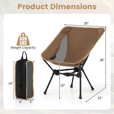  Tangkula Ultra-Lightweight Camping Chair Portable Lawn Chair W/Triangular Aluminum Frame