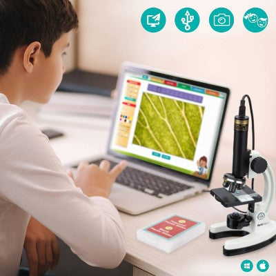  Premium 85pc Kids STEM Microscope Kit With Digital Camera, Kids' Software And More - AmScope