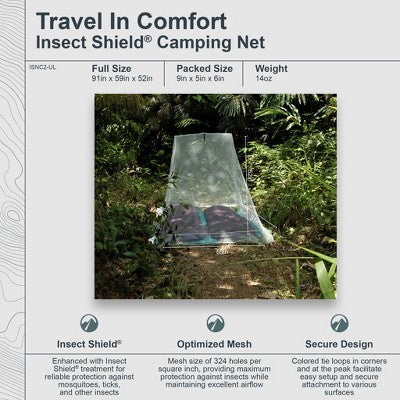  COCOON - Premium - Insect Shield® Ultralight Camping Net - Light Green - Double