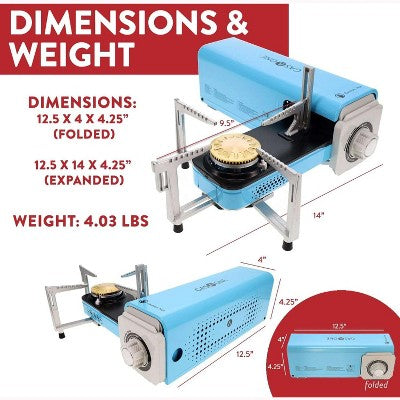 GasOne Camp Stove Compact Butane Stove With Carrying Case - Foldable Portable Stove, GS-8300