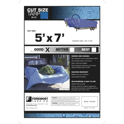 Foremost Dry Top 5 Ft. W X 7 Ft. L Light Duty Polyethylene Tarp Blue
