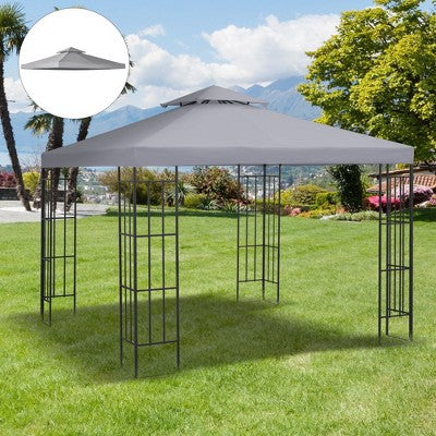  Outsunny 10' X 10' Gazebo Replacement Canopy 2 Tier Top UV Cover Pavilion Garden Patio Outdoor(TOP ONLY)