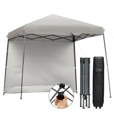  Costway 10ft X 10ft Pop Up Tent Slant Leg Canopy W/ Roll-up Side Wall