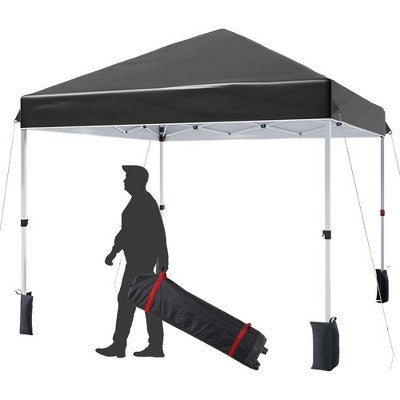  Outdoor Tent, Portable Coating Tent 10 X 10 Ft, Picnic Tent, Folding Canopy Tent With Hand Bag, Waterproof Windproof UV Protection Tent, Black