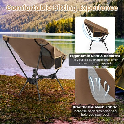  Tangkula Ultra-Lightweight Camping Chair Portable Lawn Chair W/Triangular Aluminum Frame