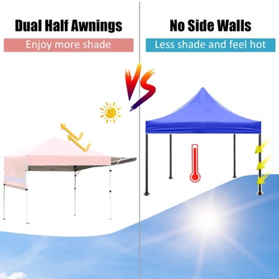  Tangkula 10x17ft Pop Up Canopy 3 Height Adjustment Folding Tent With Roller Bag