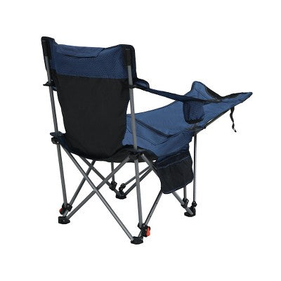  YUHAO Foldable & Portable Camping Chair With 3-Level Reclining Adjustment - Side Pockets, Cup Holder & Carry Bag - Dark Blue