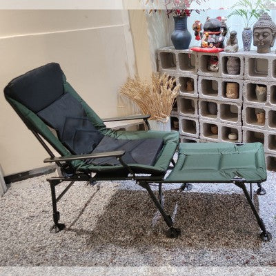  YUHAO Outdoor Detachable Footrest Adjustable Backrest Portable Folding Reclining For Camping Beach Hiking Fishing，Green + Black