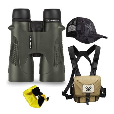  Vortex 12x50 Diamondback HD Roof Prism Binoculars W/Floating Strap & Vortex Hat