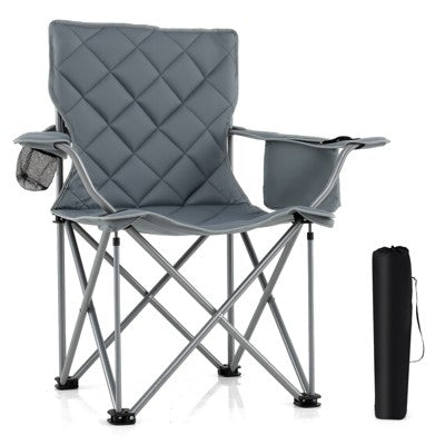  Tangkula Oversized Camping Chairs Heavy Duty Outdoor Folding Chair W/Cooler Pouch