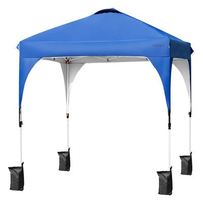  Costway 6.6x6.6 FT Pop Up Canopy Tent Shelter Height Adjustable W/ Roller Bag