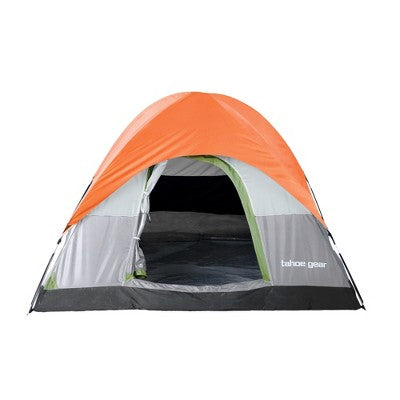 Tahoe Gear Powell 3 Person 3 Season Dome Outdoor Hiking Backpack Camping Frame Tent, Green And Orange