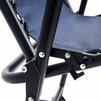  Costway Folding Zero Gravity Rocking Chair Rocker Porch Outdoor Patio Headrest Blue