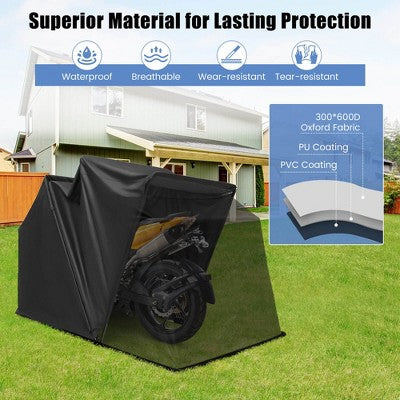  Costway 11.2' X 4.5' X 6.3' Waterproof Motorbike Storage Tent Outdoor Motorcycle Shelter