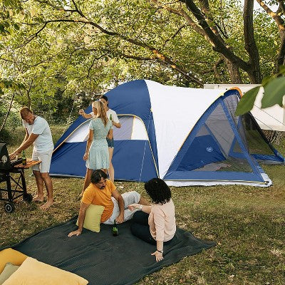  Anybear 6 Person Camping Tent With Screen Room Dark Blue Family Dome