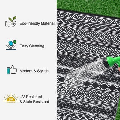  Waterproof Outdoor Rug - Reversible Patio Carpet, UV & Stain Resistant, Portable RV Mat For Camping, Deck, Picnic