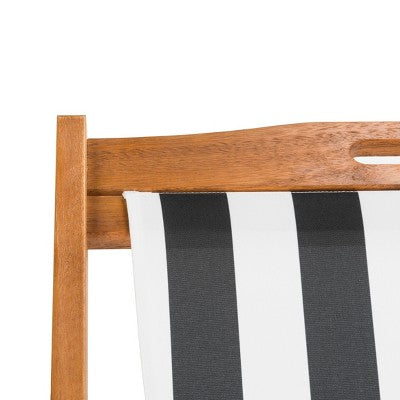  Loren Foldable Sling Chair - Natural/Black/White - Safavieh