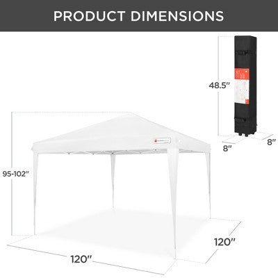 Best Choice Products 10x10ft Pop Up Canopy Outdoor Portable Adjustable Instant Gazebo Tent W/ Carrying Bag