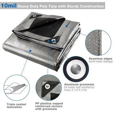  Yescom 10x15ft Heavy Duty Reinforced Poly Tarp