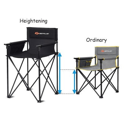  Costway Portable 38'' Oversized High Outdoor Beach Chair Camping Fishing Folding Chair
