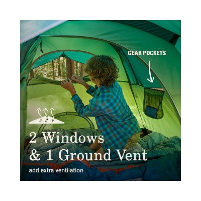  Coleman Sundome 2-Person Camping Family Tent - Green