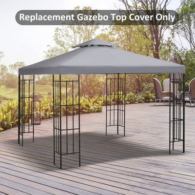  Outsunny 10' X 10' Gazebo Replacement Canopy 2 Tier Top UV Cover Pavilion Garden Patio Outdoor(TOP ONLY)