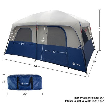  Wakeman Outdoors 10 Person Camping Tent, Navy