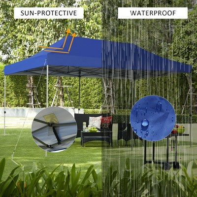  Costway 10'x20' Pop Up Canopy Tent Folding Heavy Duty Sun Shelter Adjustable W/Bag