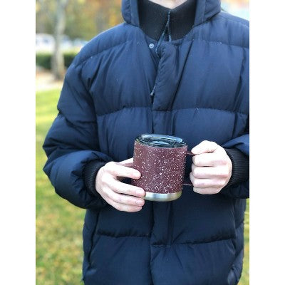  FIFTY/FIFTY 15oz Stainless Steel With PP Lid Speckle Mug Brick Red/White