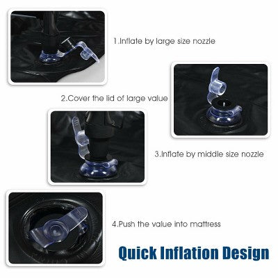  Costway Inflatable SUV Air Backseat Mattress Flocking Travel Pad W/Pump Camping Outdoor