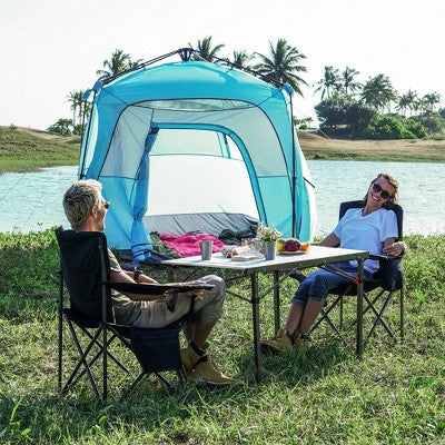  KingCamp Padded Folding Lounge Chairs With Built-In Cupholder, Insulated Cooler Sleeve, And Side Storage Pocket For Indoor & Outdoors