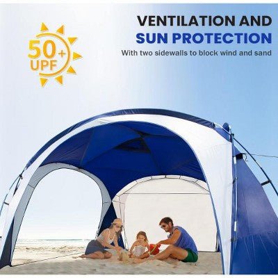  Anybear Easy Beach Tent Pop Up Canopy UPF50+ With Side Wall For Camping 12x12FT